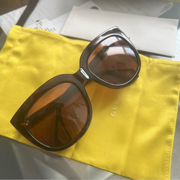 Gucci Fashion Sunglasses in Havana Brown, NWT, Full Inclusion - Picture 5 of 15